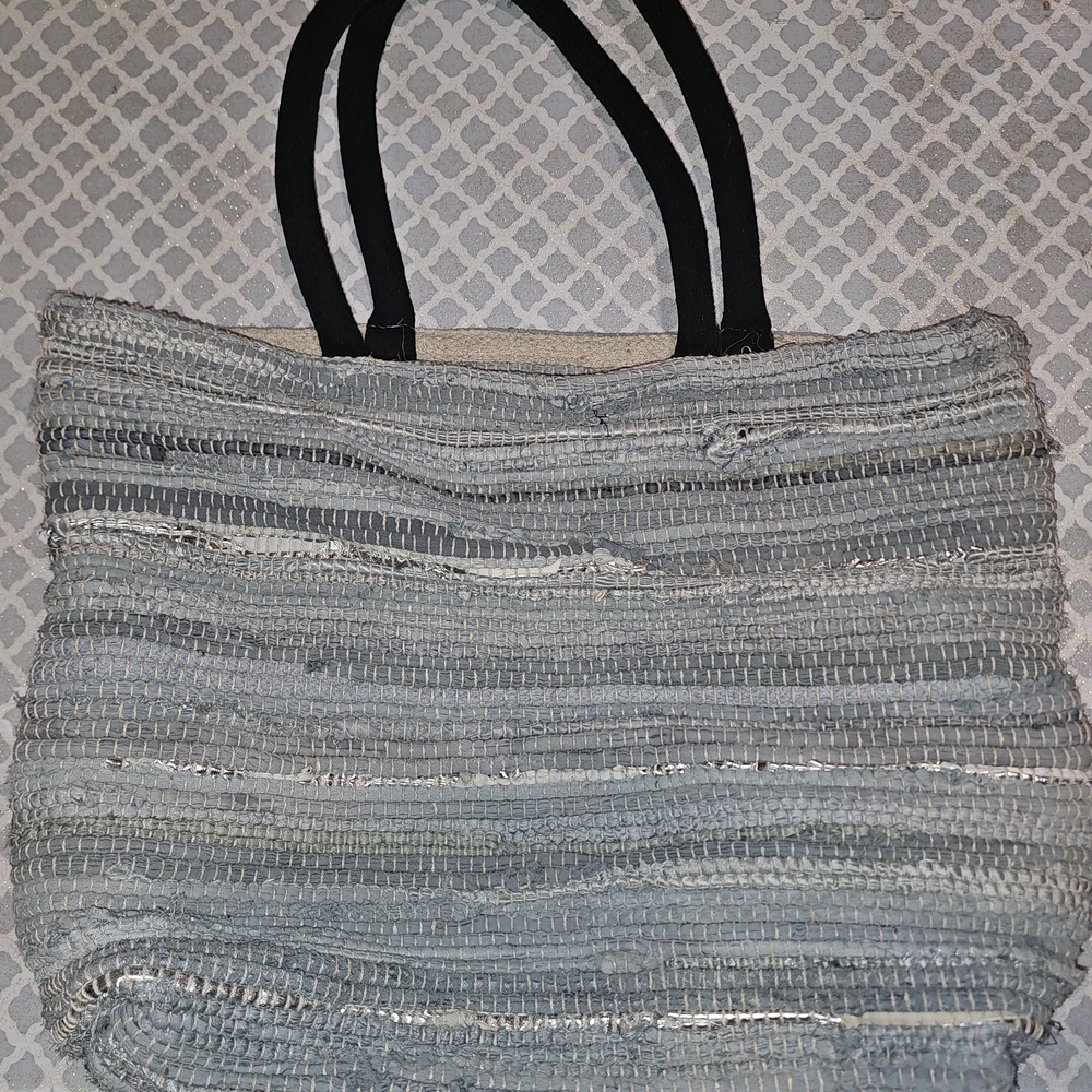Anthropologie Studio Mabelle Handwoven Denim Tote Bag